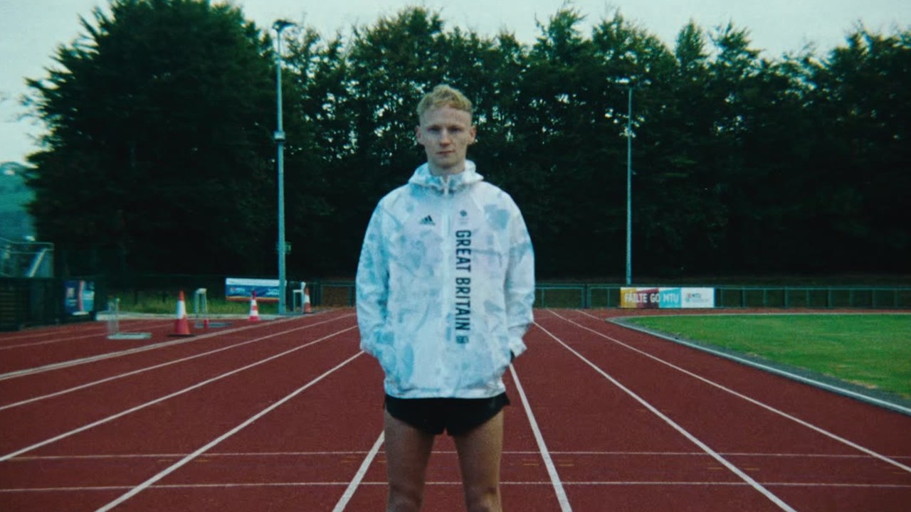 Race walker Callum Wilkinson standing on an athletics track
